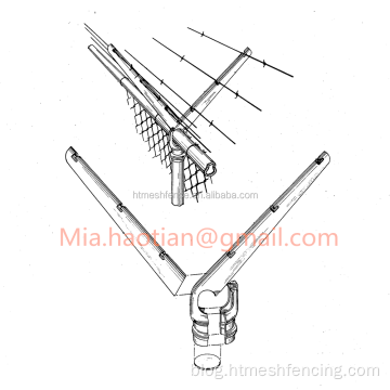 barbed wire extension arm for security fence